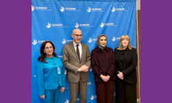 Meeting with United Nations High Commissioner for Human Rights Volker Türk.  LtoR GANHRI Chairperson Amina Bouayach of Morocco, United Nations High Commissioner for Human Rights Volker Türk, NI Human Rights Chief Commissioner and Secretary of GANHRI Alyson Kilpatrick, outgoing GANHRI Chairperson Maryam Al Attiyah. | Photo Credit: NIHRC | Location: The United Nations Office at Geneva (UNOG)